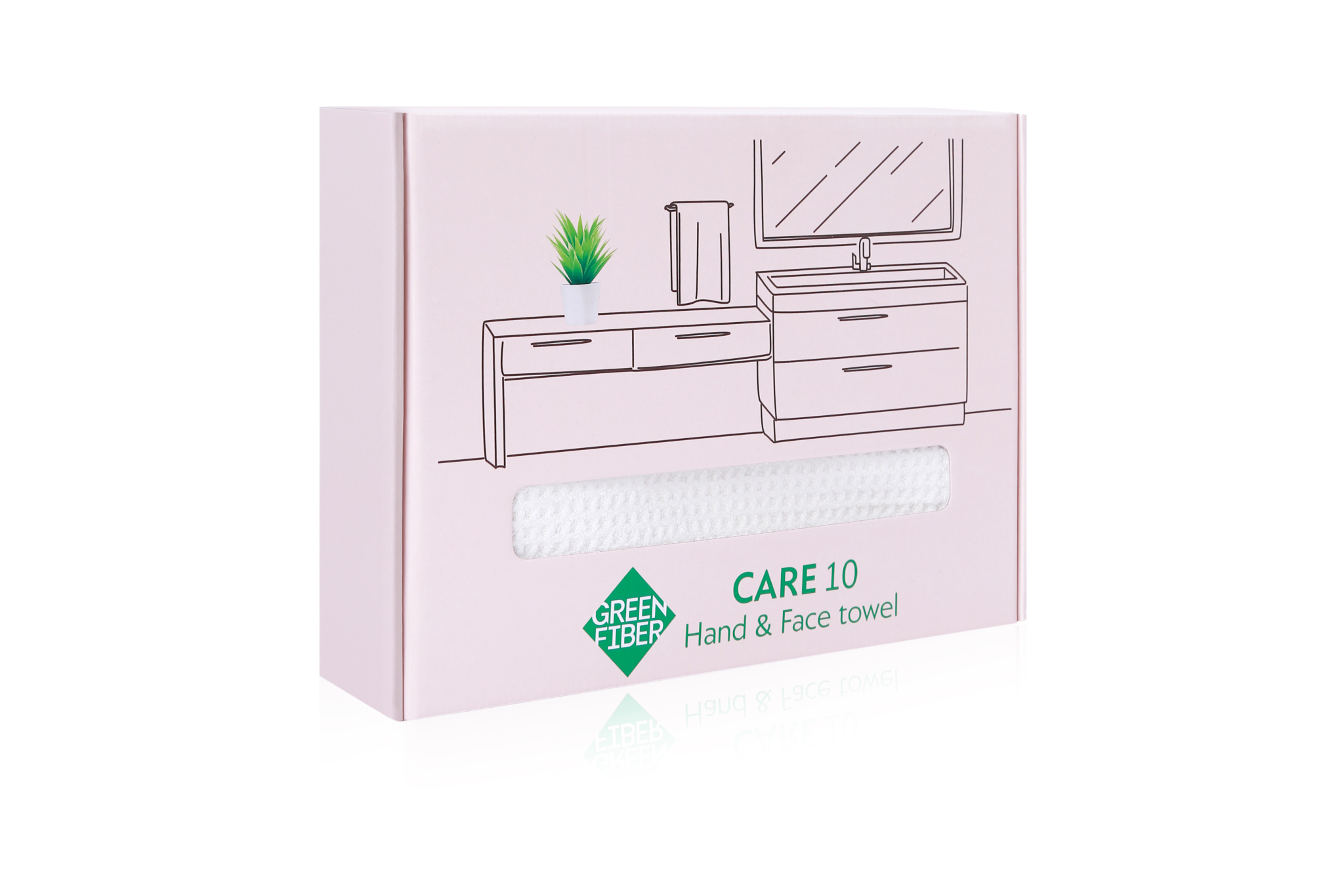Green Fiber CARE 10 Hand & Face towel waffle, milky Green Fiber Products Greenway EU